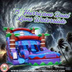 15ft tropical hurricane dual lane  water slide