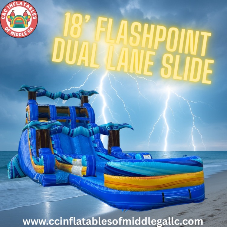 18ft Flash Point Falls Dual Lane Slide