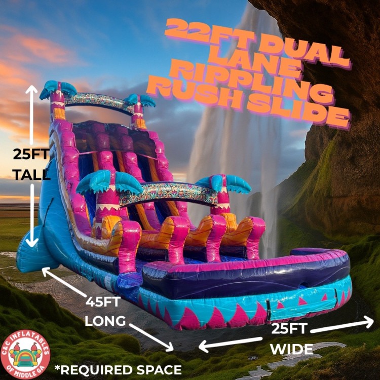 22ft Rippling Rush Dual Lane Slide